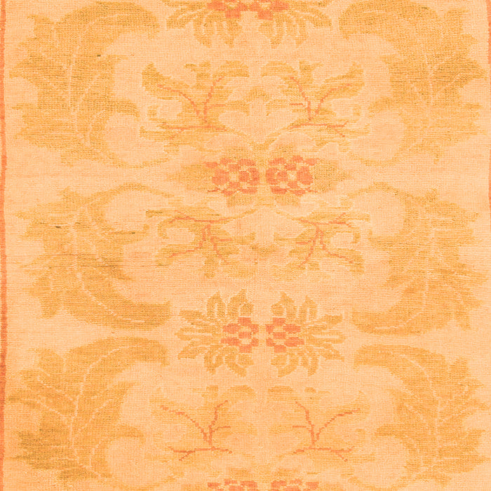 Square Machine Washable Abstract Orange Modern Area Rugs, wshabs1079org
