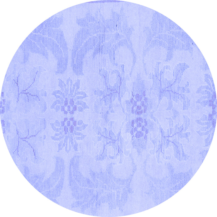 Round Machine Washable Abstract Blue Modern Rug, wshabs1079blu