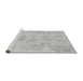 Sideview of Machine Washable Abstract Gray Modern Rug, wshabs1079gry