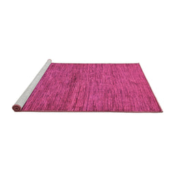 Sideview of Machine Washable Abstract Pink Modern Rug, wshabs107pnk