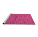 Sideview of Machine Washable Abstract Pink Modern Rug, wshabs107pnk