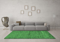 Machine Washable Abstract Emerald Green Modern Rug, wshabs107emgrn