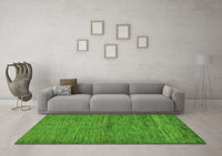 Machine Washable Abstract Green Modern Rug, wshabs107grn