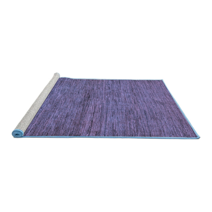 Sideview of Machine Washable Abstract Blue Modern Rug, wshabs107blu