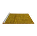 Sideview of Machine Washable Abstract Yellow Modern Rug, wshabs107yw