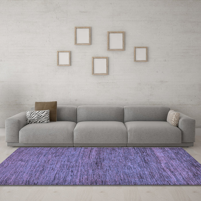 Machine Washable Abstract Blue Modern Rug in a Living Room, wshabs107blu