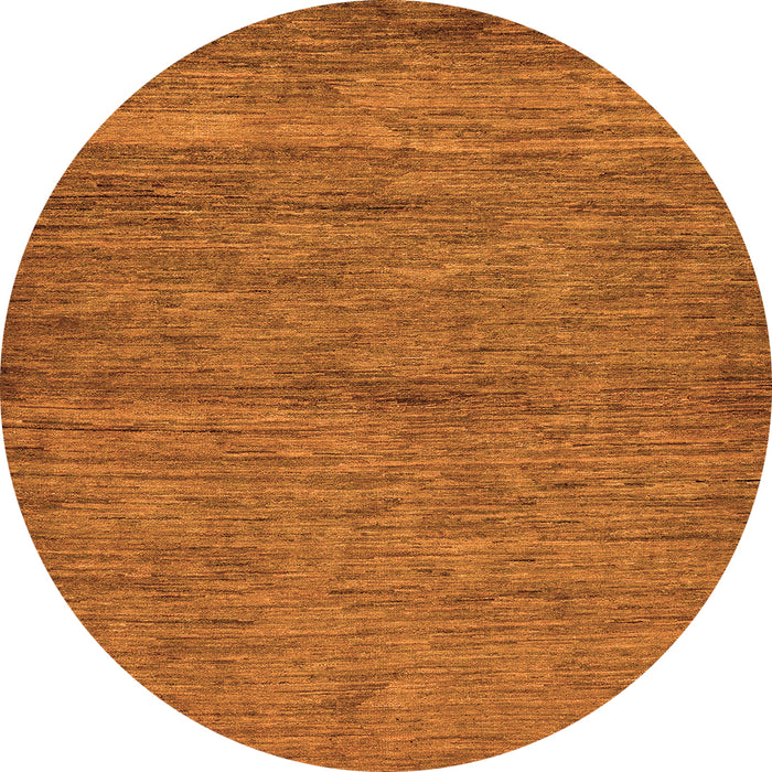 Round Machine Washable Abstract Orange Modern Area Rugs, wshabs107org