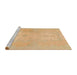Sideview of Machine Washable Abstract Orange Rug, wshabs1080