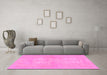 Machine Washable Abstract Pink Modern Rug in a Living Room, wshabs1080pnk