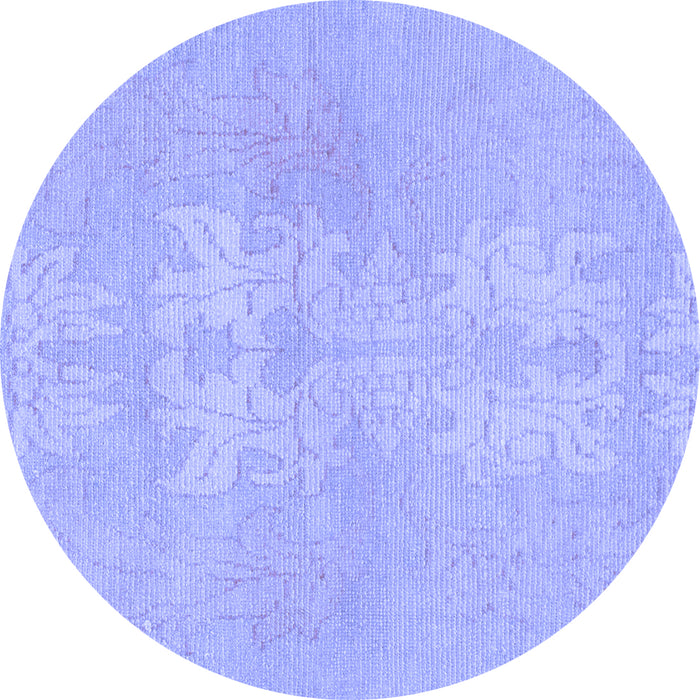 Round Machine Washable Abstract Blue Modern Rug, wshabs1080blu