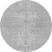 Round Machine Washable Abstract Gray Modern Rug, wshabs1080gry