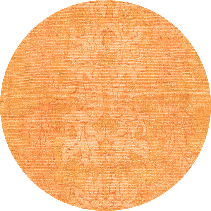 Round Abstract Orange Modern Rug, abs1080org