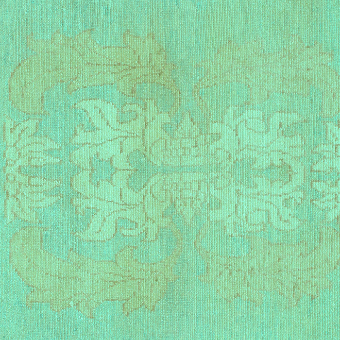 Square Machine Washable Abstract Turquoise Modern Area Rugs, wshabs1080turq