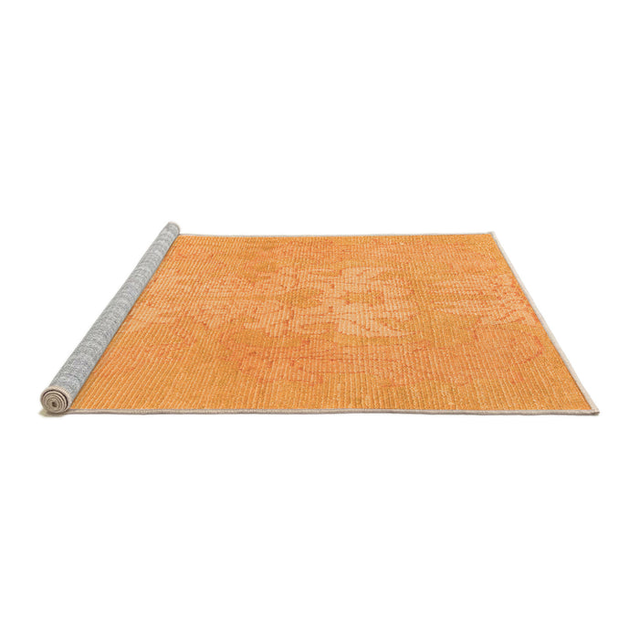 Sideview of Machine Washable Abstract Orange Modern Area Rugs, wshabs1080org