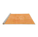 Sideview of Machine Washable Abstract Orange Modern Area Rugs, wshabs1080org