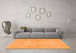 Machine Washable Abstract Orange Modern Area Rugs in a Living Room, wshabs1080org