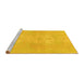 Sideview of Machine Washable Abstract Yellow Modern Rug, wshabs1080yw