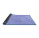 Sideview of Abstract Blue Modern Rug, abs1080blu