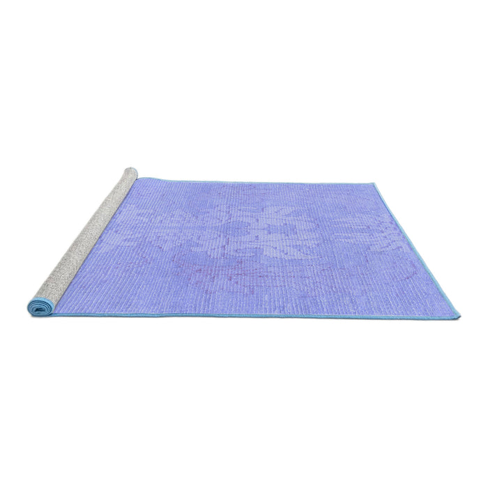 Sideview of Machine Washable Abstract Blue Modern Rug, wshabs1080blu