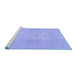 Sideview of Machine Washable Abstract Blue Modern Rug, wshabs1080blu