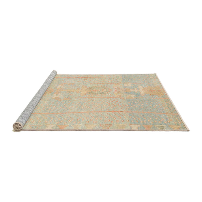 Sideview of Machine Washable Abstract Khaki Gold Rug, wshabs1081