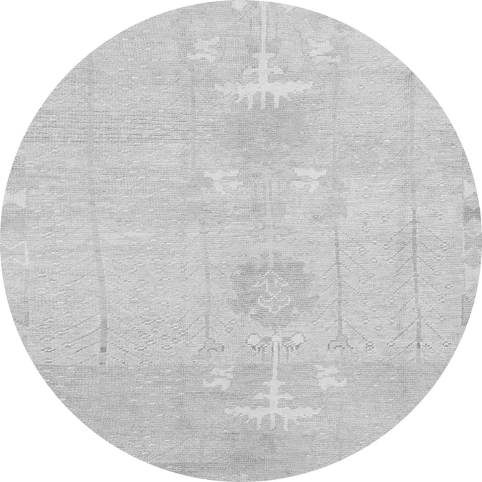 Round Machine Washable Abstract Gray Modern Rug, wshabs1081gry