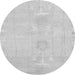 Round Machine Washable Abstract Gray Modern Rug, wshabs1081gry