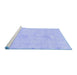 Sideview of Machine Washable Abstract Blue Modern Rug, wshabs1081blu