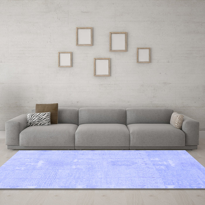 Machine Washable Abstract Blue Modern Rug in a Living Room, wshabs1081blu
