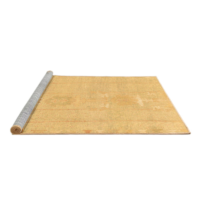 Sideview of Machine Washable Abstract Brown Modern Rug, wshabs1081brn