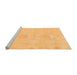 Sideview of Machine Washable Abstract Orange Modern Area Rugs, wshabs1081org