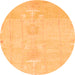 Round Abstract Orange Modern Rug, abs1081org