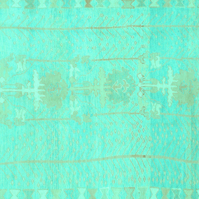 Square Machine Washable Abstract Turquoise Modern Area Rugs, wshabs1081turq