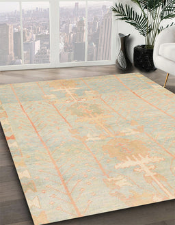 Machine Washable Abstract Khaki Gold Rug in a Family Room, wshabs1081