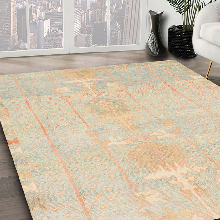 Machine Washable Abstract Khaki Gold Rug in a Family Room, wshabs1081