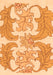 Machine Washable Abstract Orange Modern Area Rugs, wshabs1082org