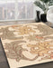 Machine Washable Abstract Brown Gold Rug in a Family Room, wshabs1082