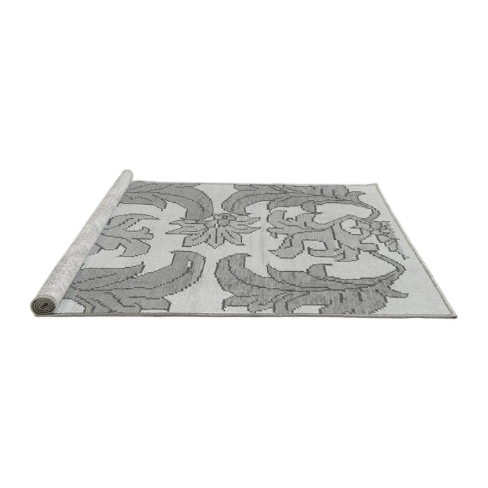 Sideview of Machine Washable Abstract Gray Modern Rug, wshabs1082gry