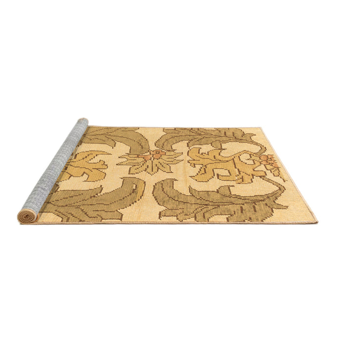 Sideview of Machine Washable Abstract Brown Modern Rug, wshabs1082brn