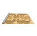 Sideview of Machine Washable Abstract Brown Modern Rug, wshabs1082brn