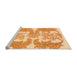 Sideview of Machine Washable Abstract Orange Modern Area Rugs, wshabs1082org