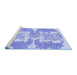 Sideview of Machine Washable Abstract Blue Modern Rug, wshabs1082blu