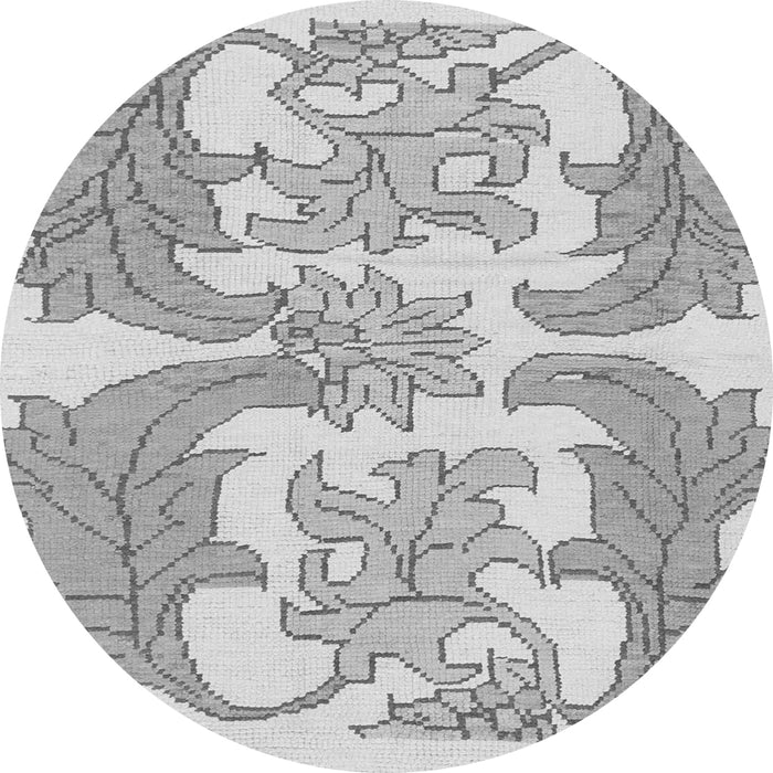 Round Machine Washable Abstract Gray Modern Rug, wshabs1082gry