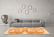 Machine Washable Abstract Orange Modern Area Rugs in a Living Room, wshabs1082org