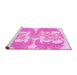 Sideview of Machine Washable Abstract Pink Modern Rug, wshabs1082pnk