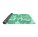 Sideview of Abstract Turquoise Modern Rug, abs1082turq