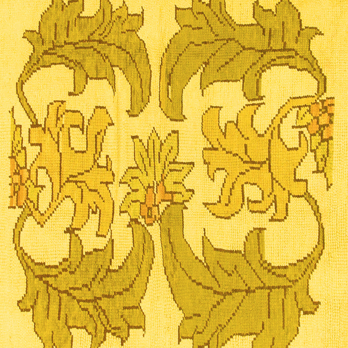 Square Machine Washable Abstract Yellow Modern Rug, wshabs1082yw