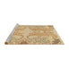 Sideview of Machine Washable Abstract Bronze Brown Rug, wshabs1083