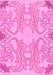 Machine Washable Abstract Pink Modern Rug, wshabs1083pnk