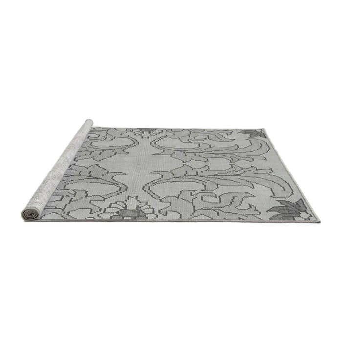 Sideview of Machine Washable Abstract Gray Modern Rug, wshabs1083gry